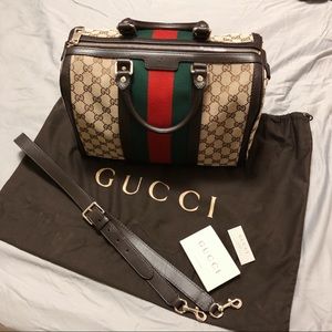Gucci Vintage Web Boston Bag